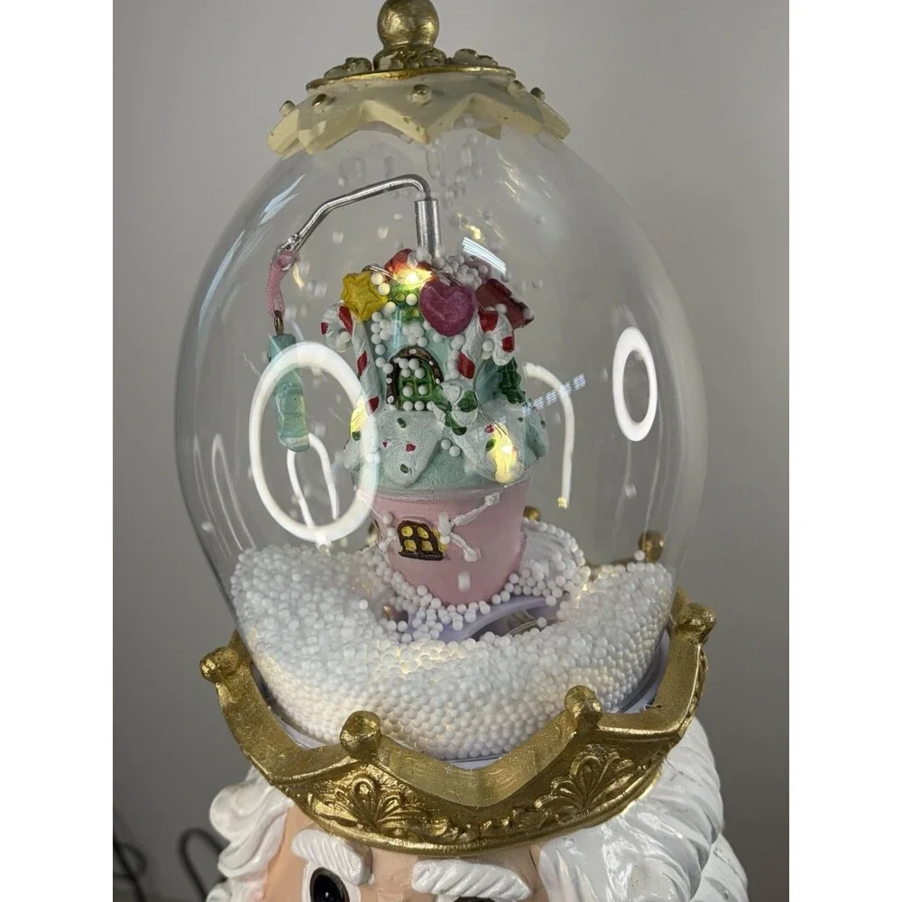 Cupcakes & Cashmere  18” Nutcracker Light Up Snow Globe  Musical Christmas Mint